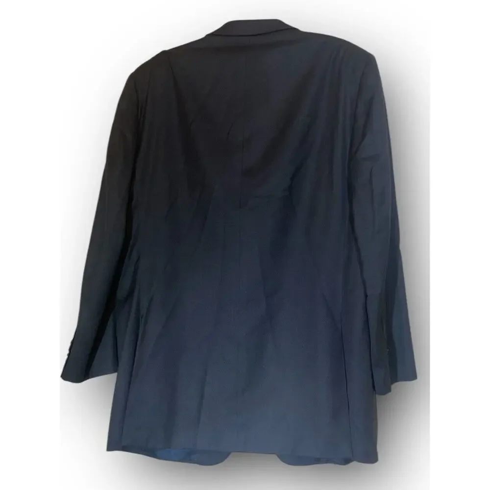 Ermenegildo Zegna Men Black Blazer Jacket Size XL Wool‎ Silk 22”x33”